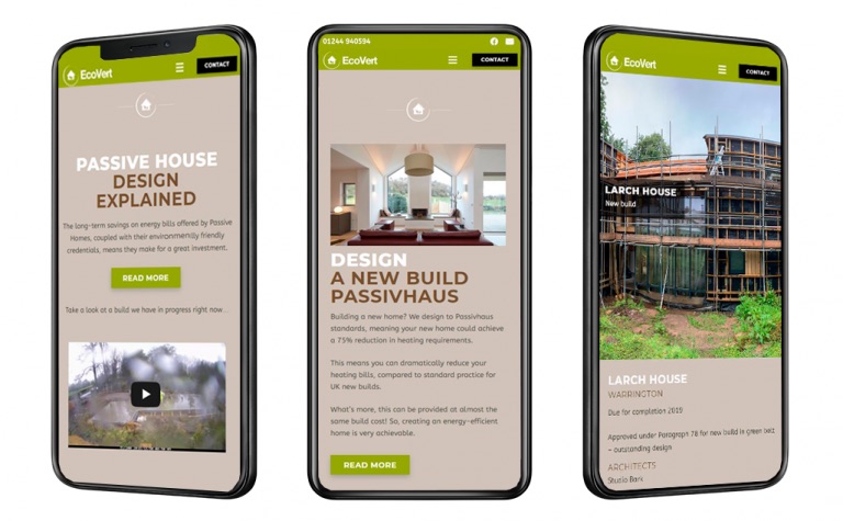 EcoVert Solutions Website Design Case Study on Mobile Device